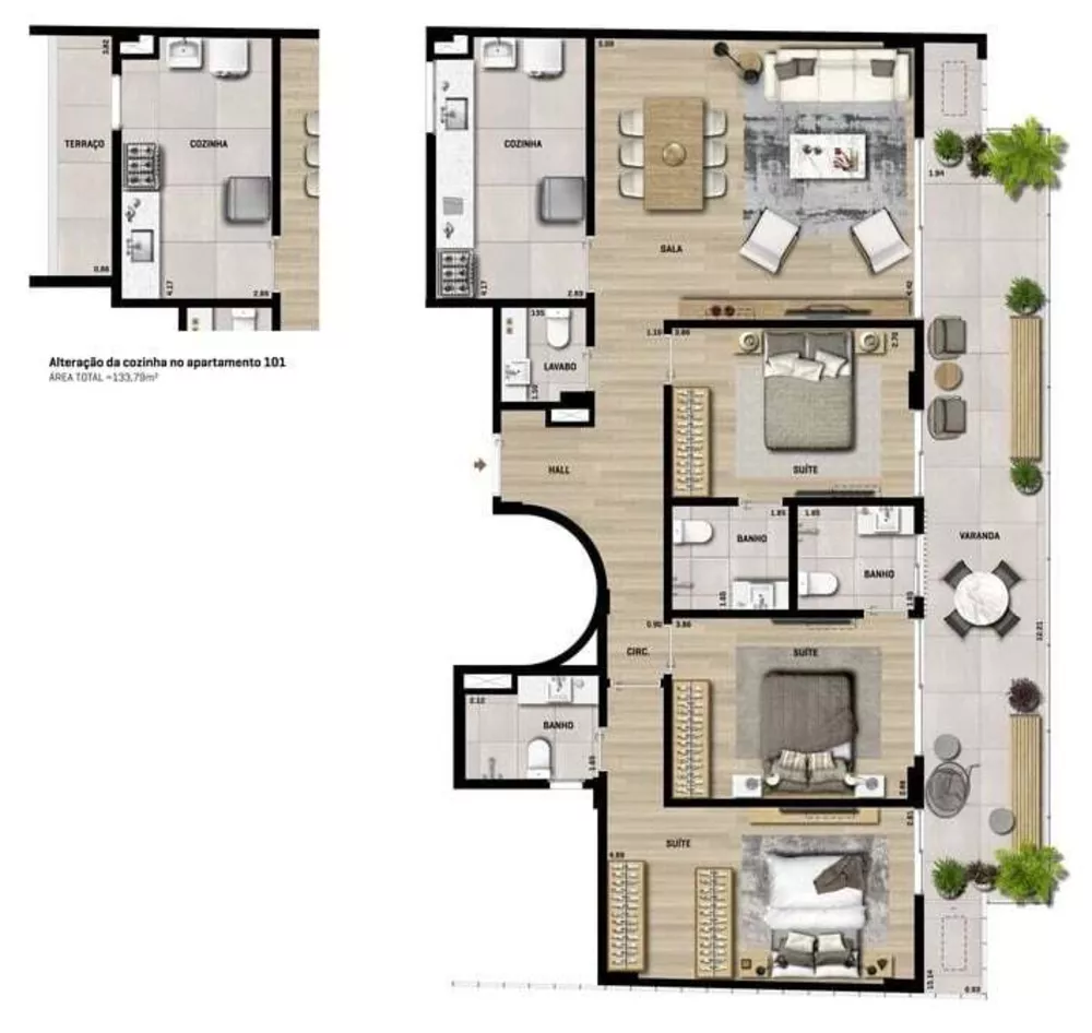 Apartamento, 3 quartos, 133 m² - Foto 36
