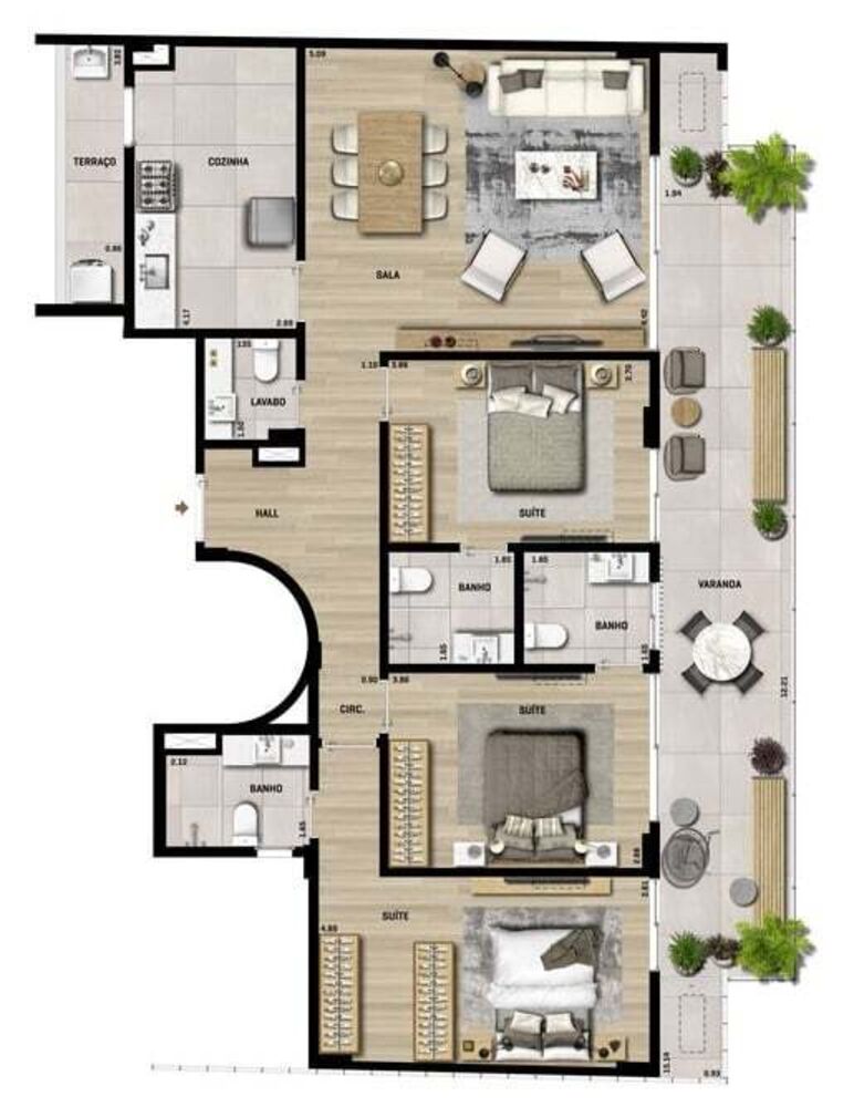 Apartamento à venda com 3 quartos, 133m² - Foto 11