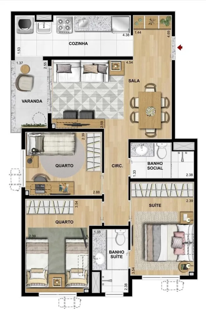 Apartamento, 2 quartos, 53 m² - Foto 66