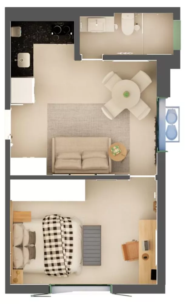 Apartamento à venda com 1 quarto, 35m² - Foto 1