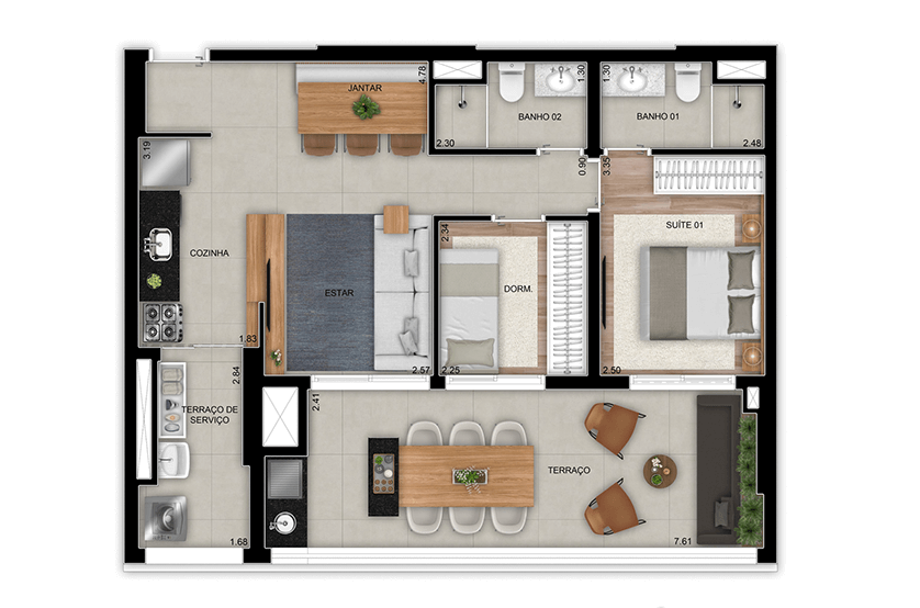 Apartamento à venda com 2 quartos, 75m² - Foto 6