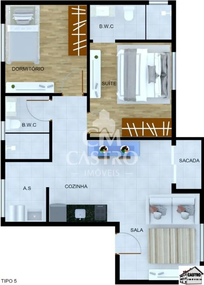 Apartamento, 2 quartos, 56 m² - Foto 3