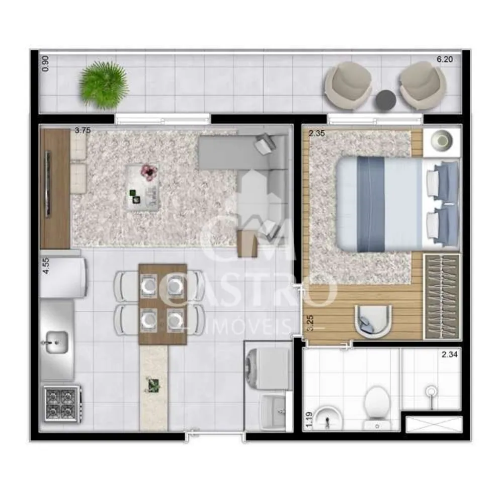 Apartamento, 1 quarto, 29 m² - Foto 3