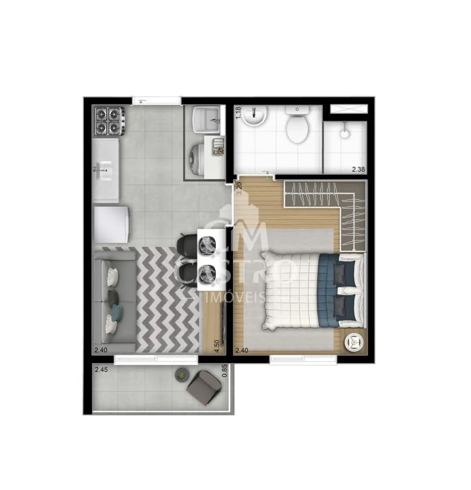 Apartamento, 1 quarto, 25 m² - Foto 8