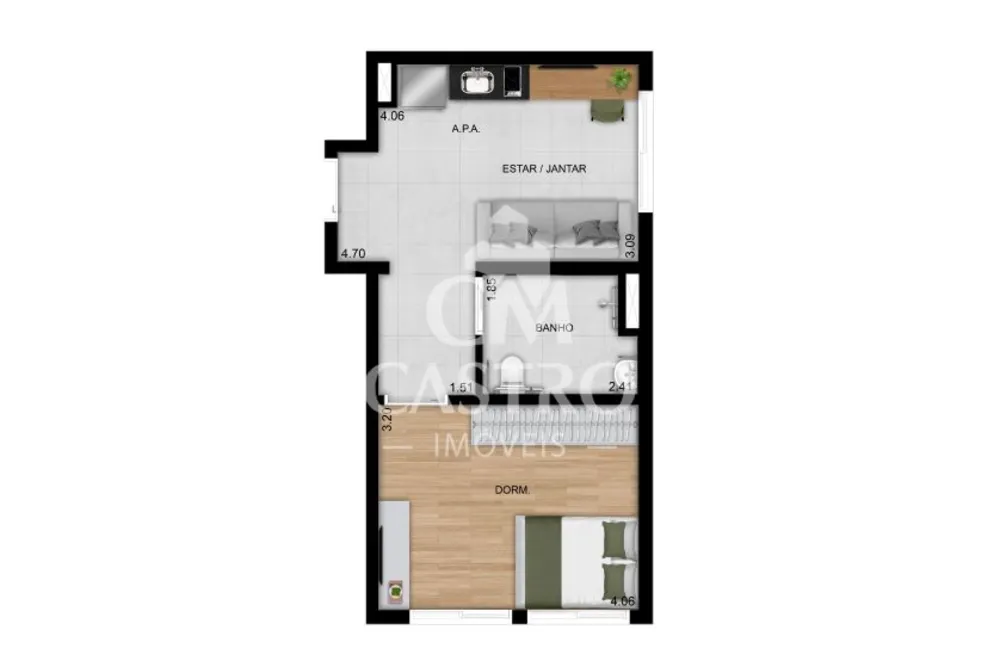 Apartamento, 1 quarto, 25 m² - Foto 9