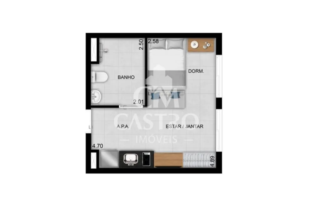 Apartamento, 1 quarto, 25 m² - Foto 8