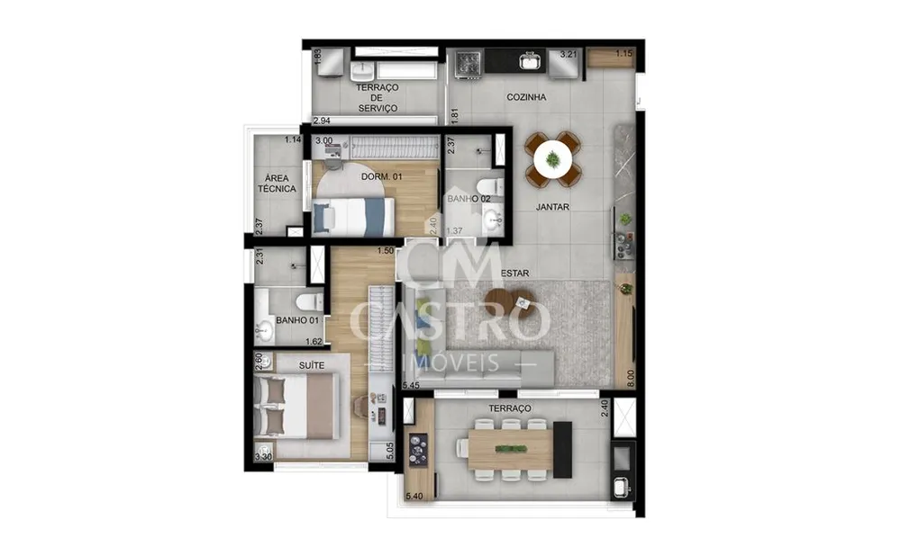 Cobertura, 2 quartos, 33 m² - Foto 3