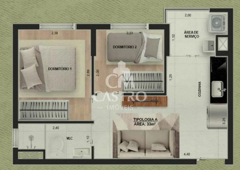 Apartamento, 2 quartos, 33 m² - Foto 5