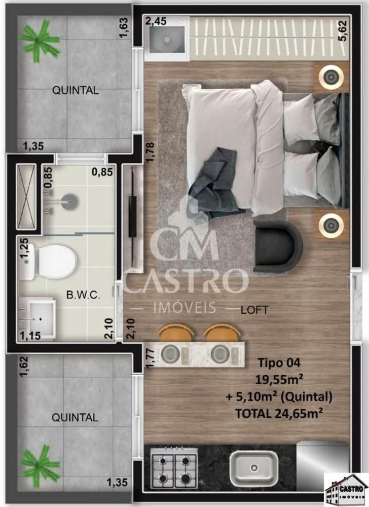 Apartamento, 1 quarto, 25 m² - Foto 6