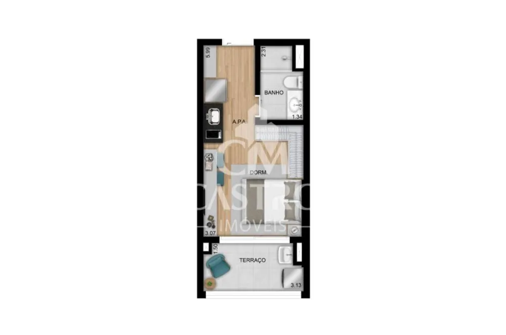 Apartamento, 1 quarto, 25 m² - Foto 3