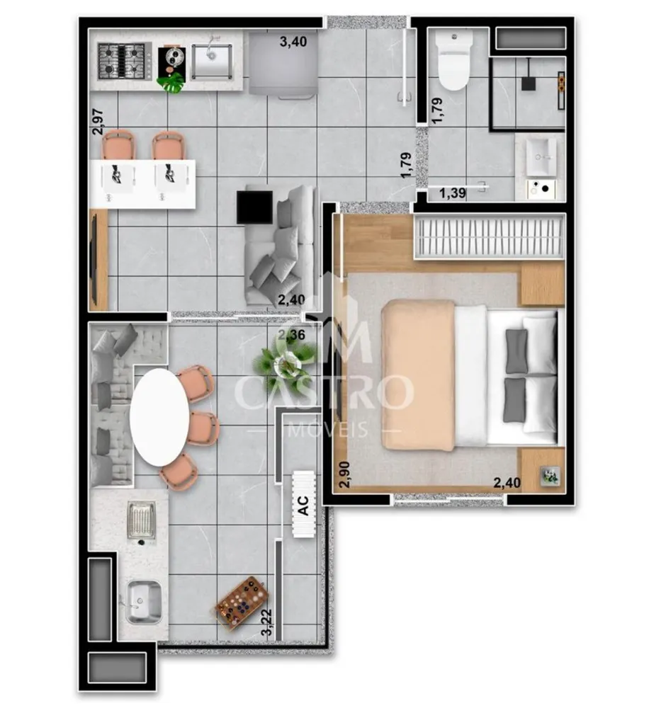 Apartamento, 1 quarto, 33 m² - Foto 4