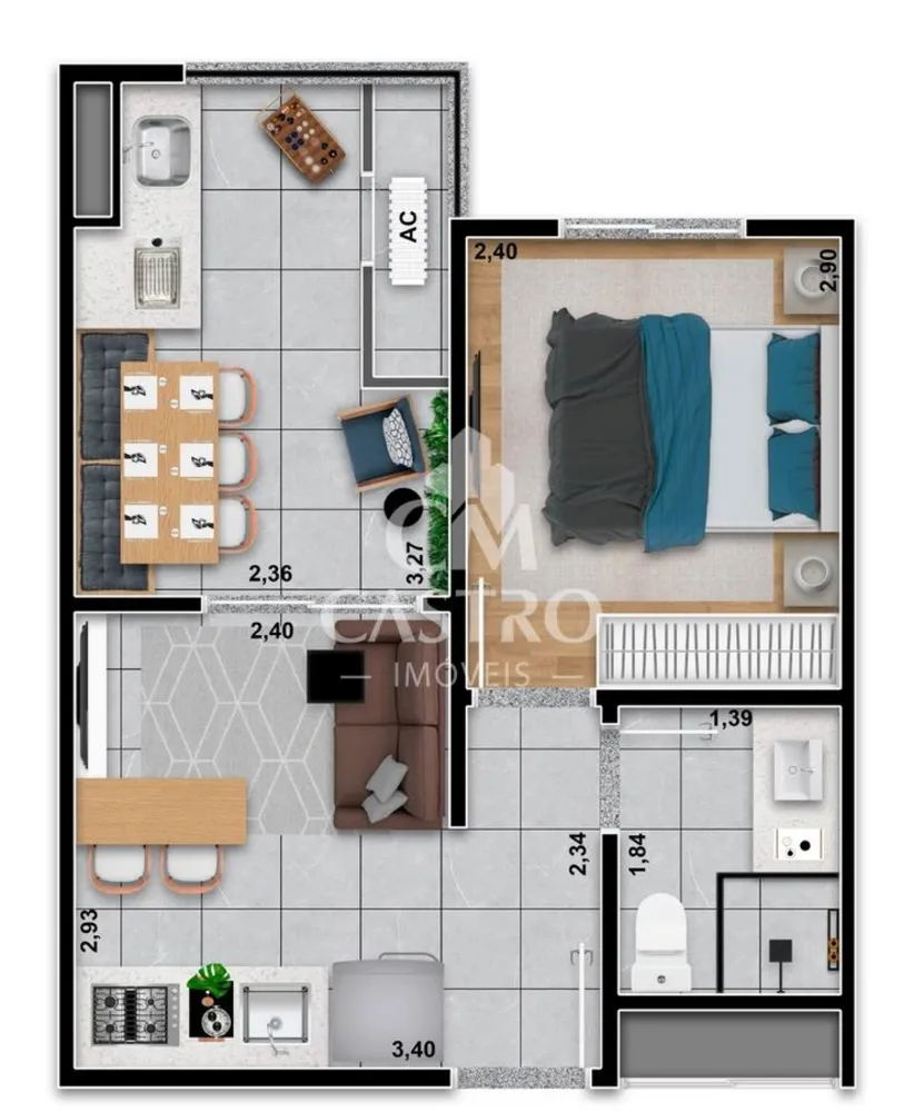 Apartamento, 1 quarto, 33 m² - Foto 8