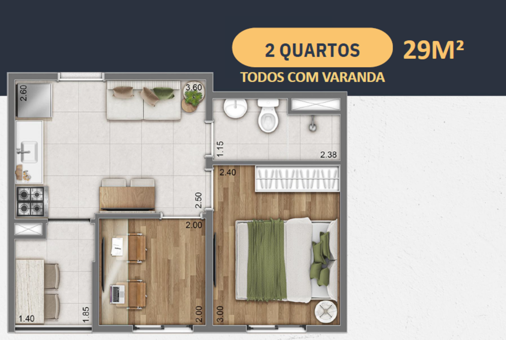 Apartamento, 2 quartos, 29 m² - Foto 11