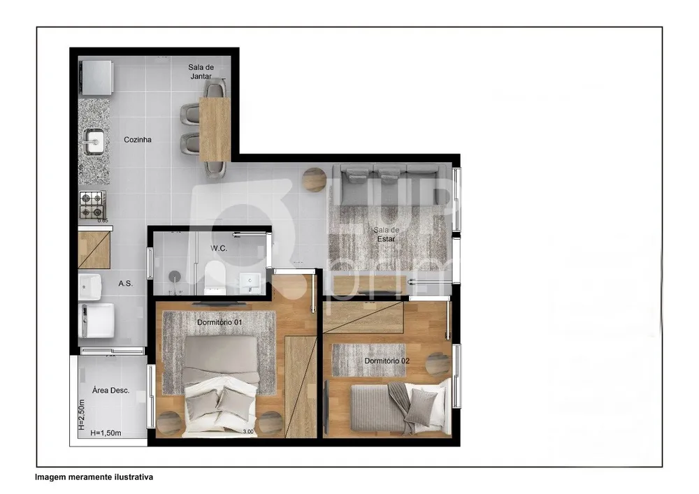 Apartamento, 2 quartos, 43 m² - Foto 8