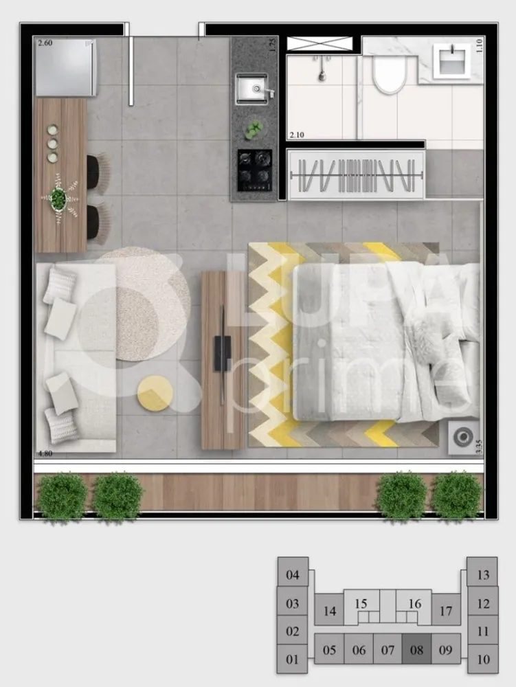 Apartamento, 1 quarto, 25 m² - Foto 5