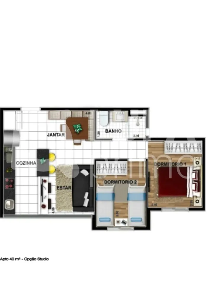 Apartamento, 2 quartos, 40 m² - Foto 10
