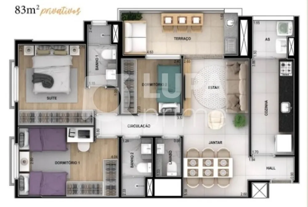 Apartamento, 3 quartos, 83 m² - Foto 2