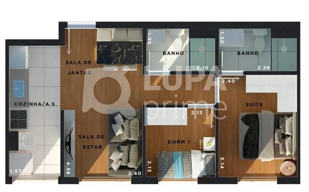 Apartamento, 2 quartos, 34 m² - Foto 9