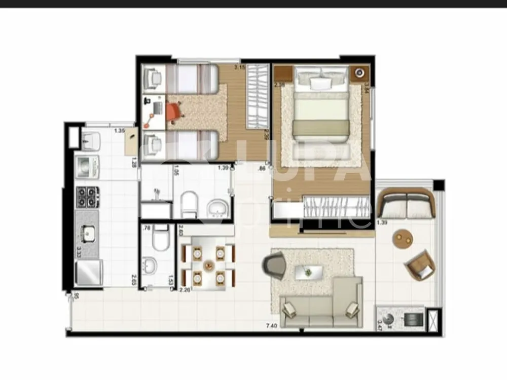 Apartamento, 2 quartos, 55 m² - Foto 3