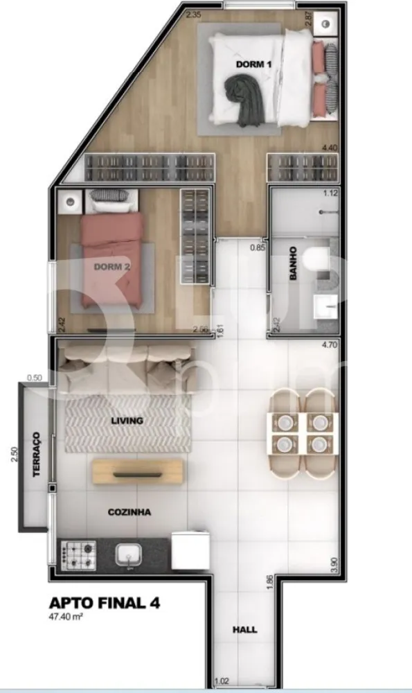Apartamento, 2 quartos, 43 m² - Foto 9