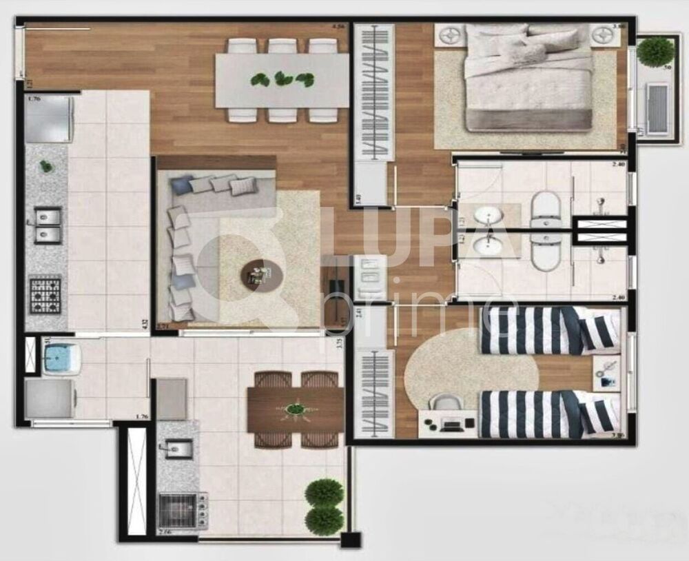 Apartamento, 2 quartos, 75 m² - Foto 2
