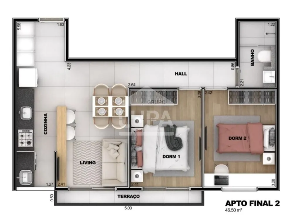 Apartamento, 2 quartos, 43 m² - Foto 8
