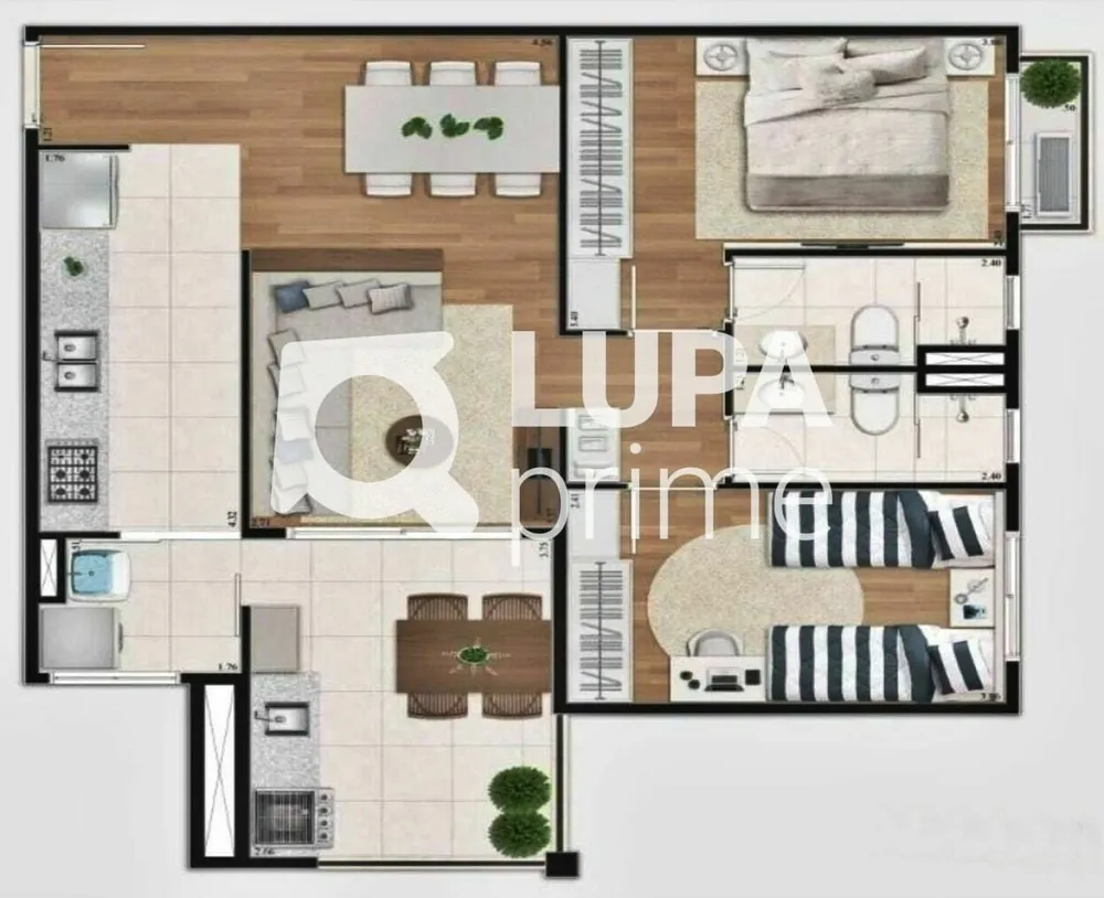 Apartamento, 2 quartos, 75 m² - Foto 2
