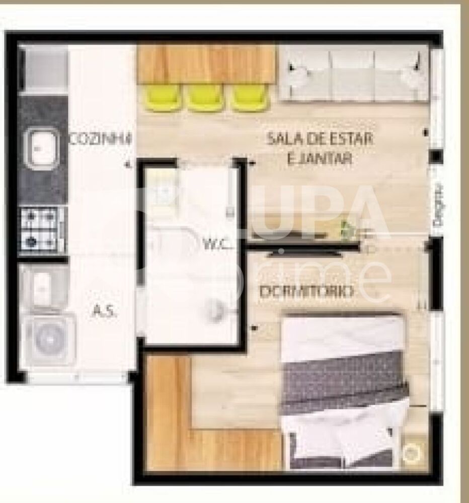 Apartamento à venda com 2 quartos, 40m² - Foto 3