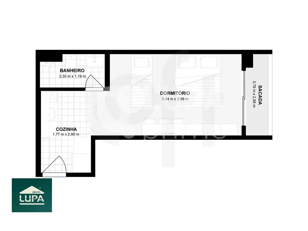 Apartamento, 1 quarto, 29 m² - Foto 2