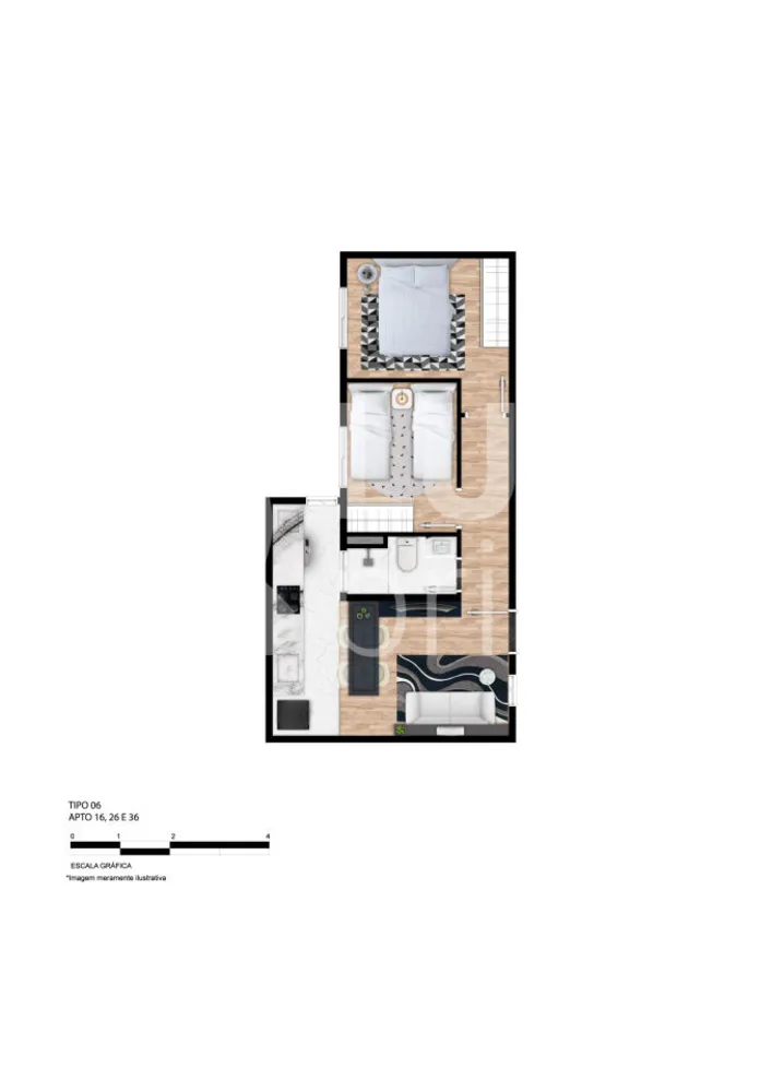 Apartamento, 2 quartos, 45 m² - Foto 1