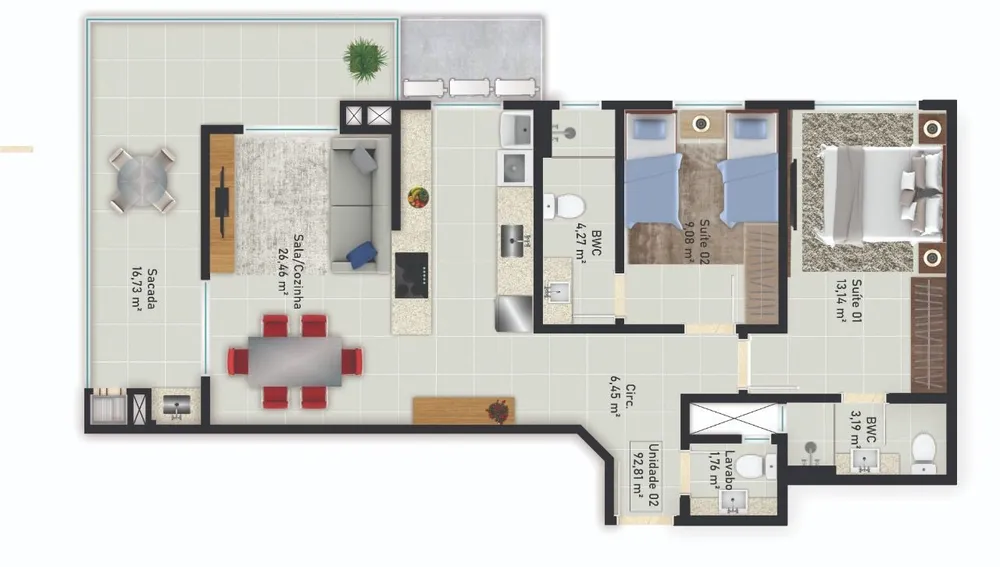 Apartamento, 2 quartos, 92 m² - Foto 9