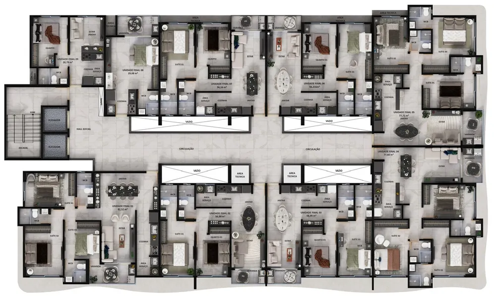 Apartamento, 3 quartos, 77 m² - Foto 2