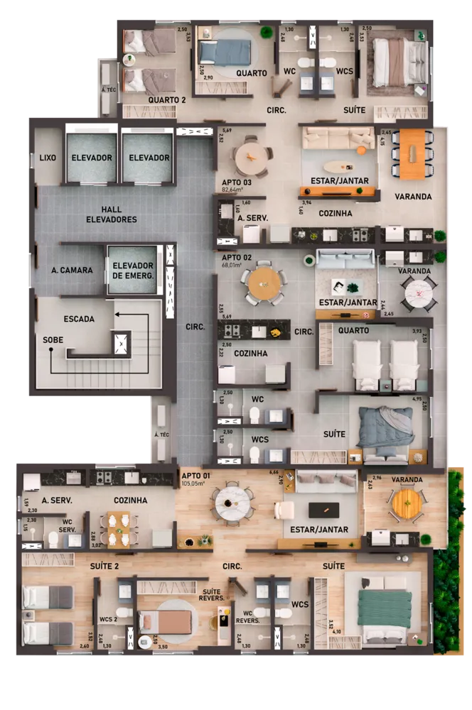 Apartamento, 3 quartos, 105 m² - Foto 1