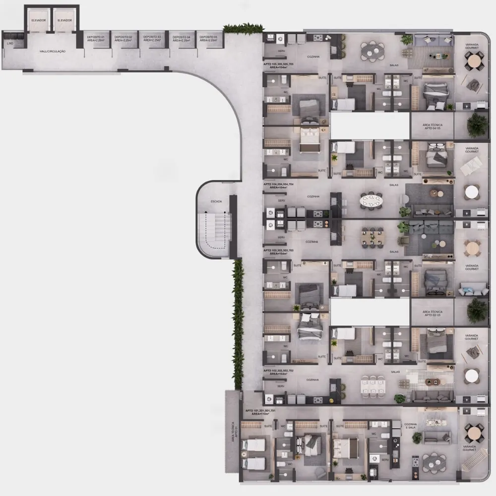 Apartamento, 3 quartos, 104 m² - Foto 1