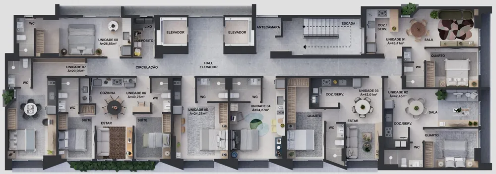 Apartamento, 2 quartos, 48 m² - Foto 1