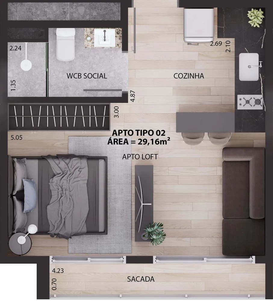 Apartamento, 1 quarto, 29 m² - Foto 7