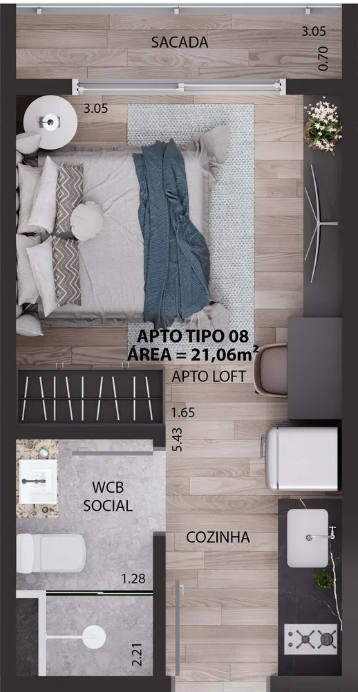 Apartamento, 1 quarto, 29 m² - Foto 5