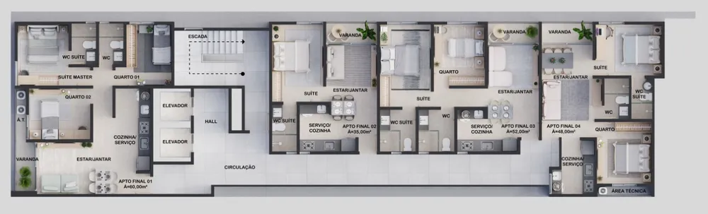 Apartamento, 2 quartos, 48 m² - Foto 1