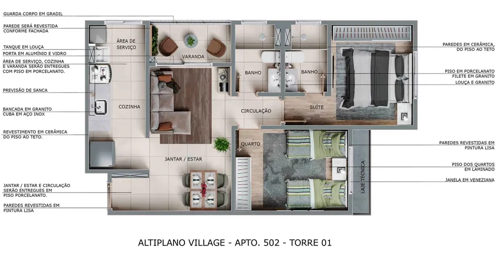 Apartamento, 2 quartos, 58 m² - Foto 2