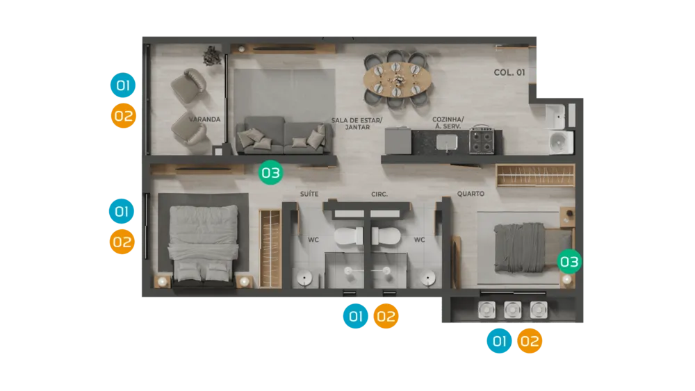 Apartamento, 3 quartos, 75 m² - Foto 3
