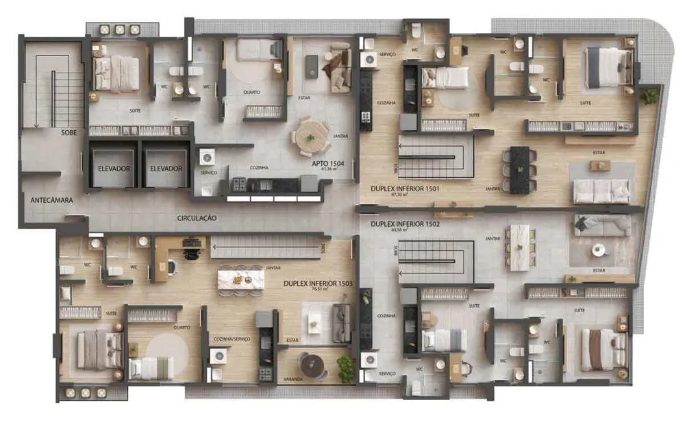 Cobertura, 3 quartos, 167 m² - Foto 2