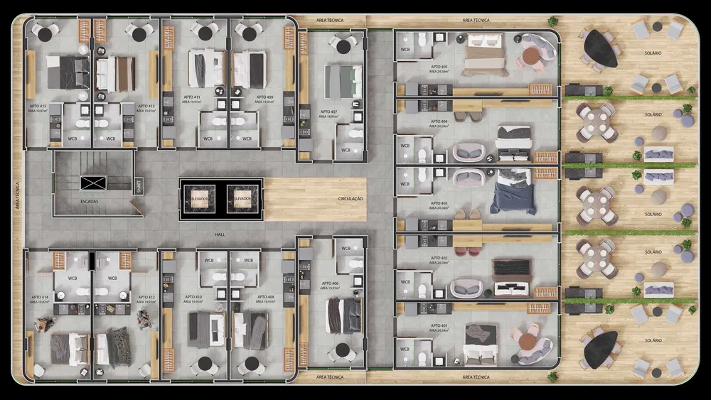 Cobertura, 1 quarto, 44 m² - Foto 3