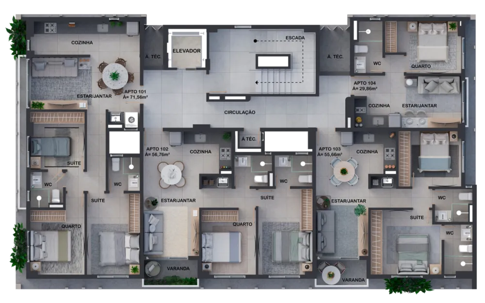 Apartamento, 2 quartos, 55 m² - Foto 1