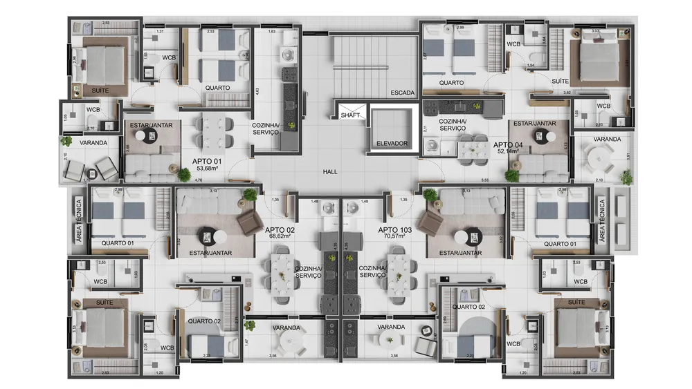 Apartamento, 3 quartos, 68 m² - Foto 3