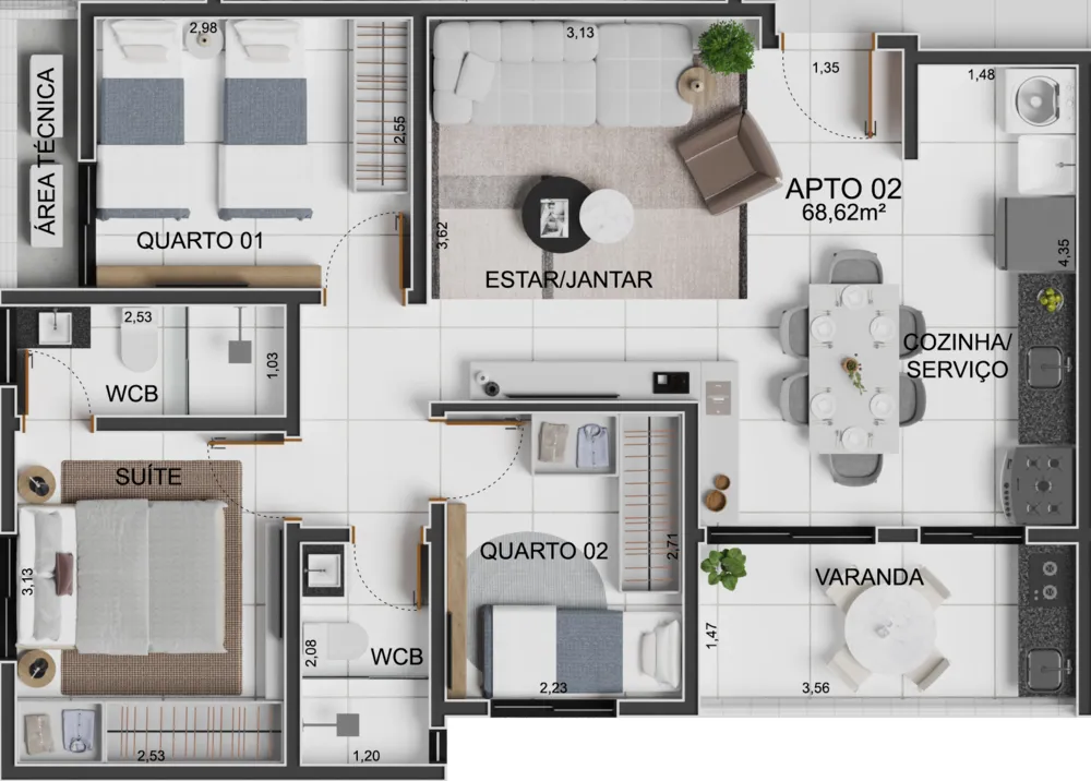 Apartamento, 3 quartos, 68 m² - Foto 9
