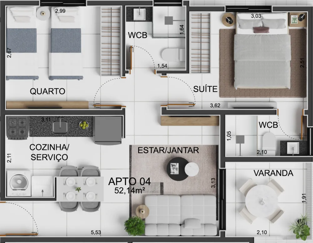 Apartamento, 3 quartos, 68 m² - Foto 7