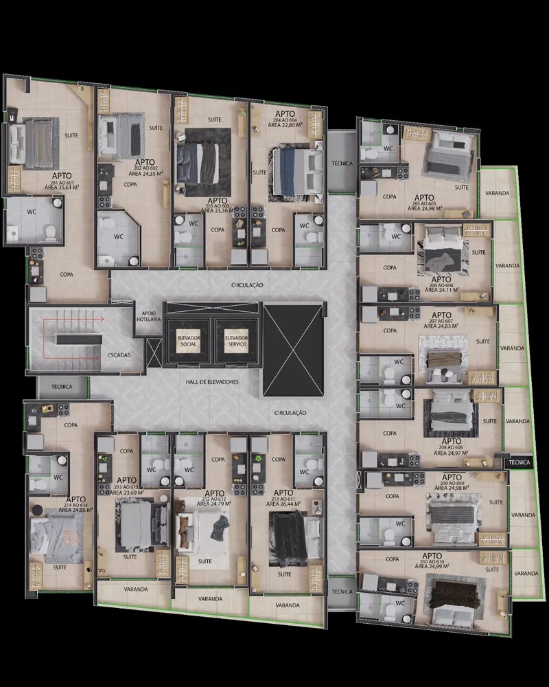 Apartamento, 1 quarto, 35 m² - Foto 3