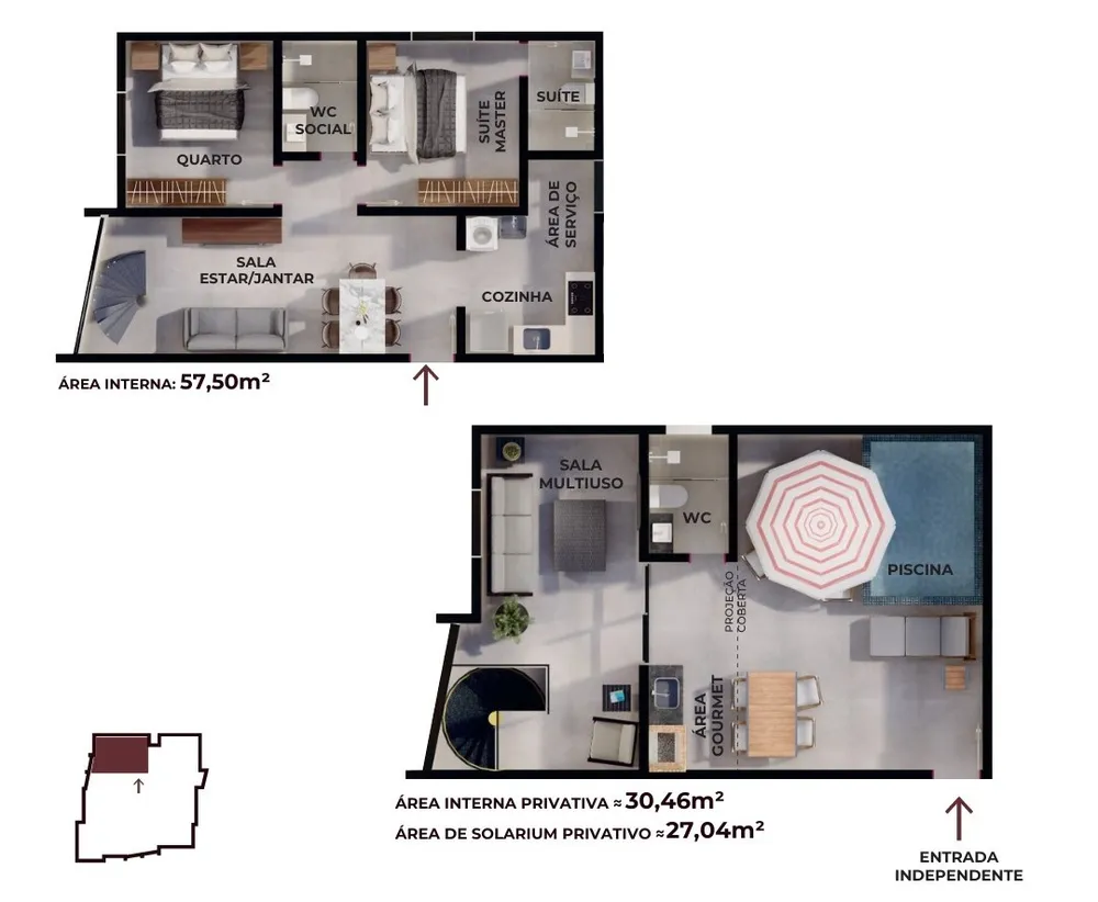 Cobertura, 2 quartos, 110 m² - Foto 9