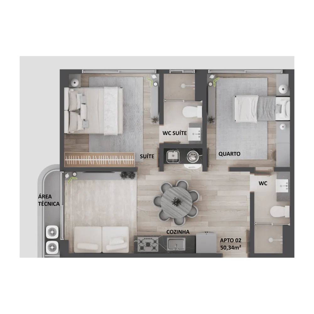 Apartamento, 2 quartos, 57 m² - Foto 8