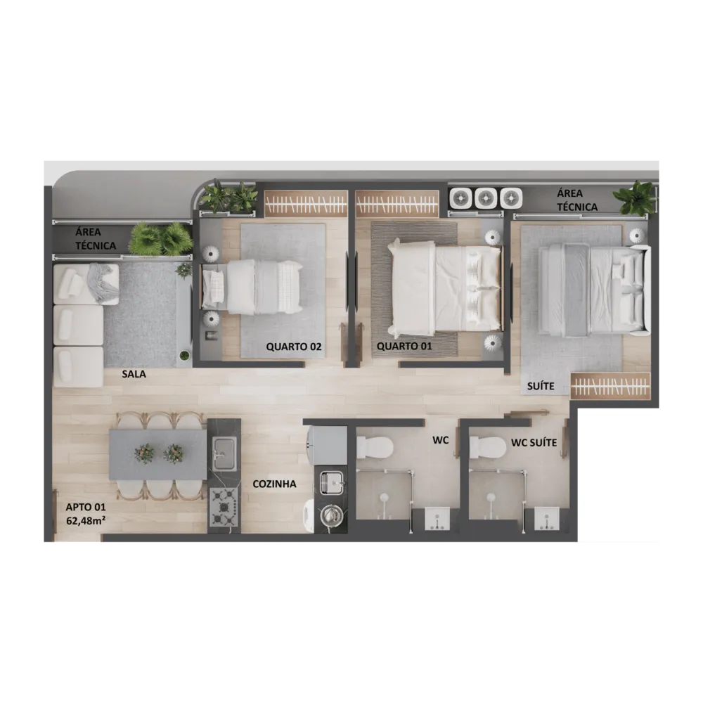 Apartamento, 2 quartos, 57 m² - Foto 12